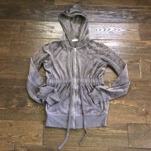 SALE Blu Chic Grey Velour Fitted Hoodie